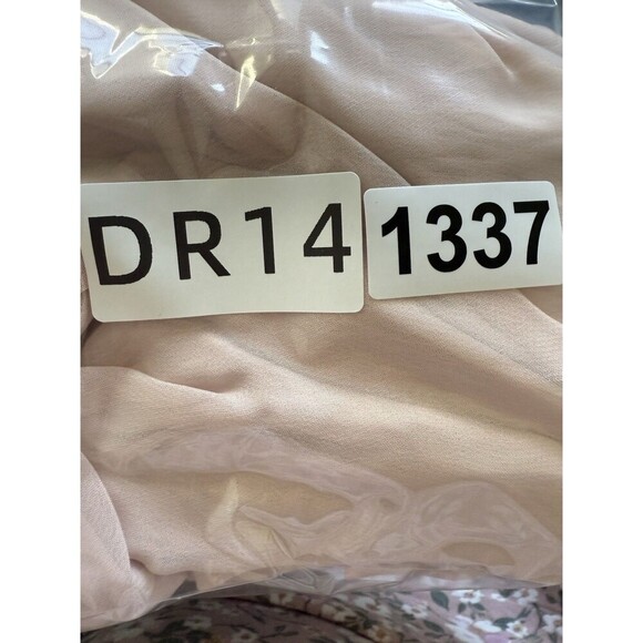 ADRIANNA PAPELL Embellished chiffon pink Blush color One-Shoulder SZ 14 - Picture 14 of 14